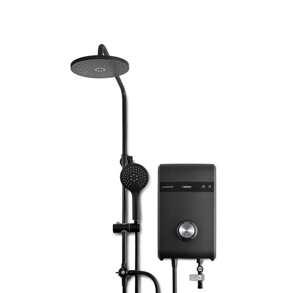 Cornell DC Pump Water Heater with Rain Shower (Matt Black) 4.2kW | CWH-4201DCR